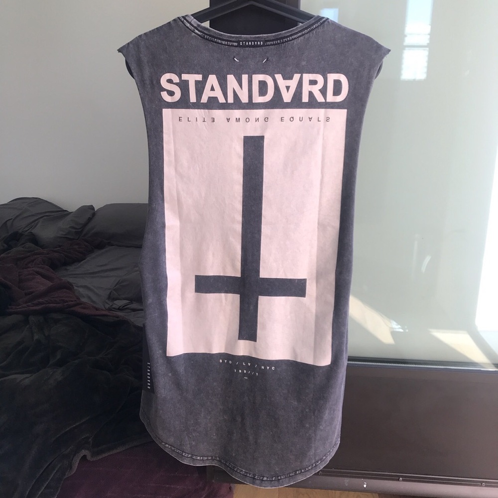 STANDARD acid wash black muscle tank